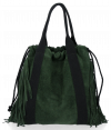 Kožené kabelka shopper bag Vittoria Gotti lahvově zelená B7