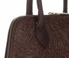 Kožené kabelka kufřík Genuine Leather čokoládová 80032