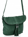 Kožené kabelka listonoška Vittoria Gotti lahvově zelená DB20
