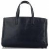 Kožené kabelka kufřík Genuine Leather tmavě modrá 3239