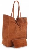 Kožené kabelka shopper bag Vera Pelle hnědá 601