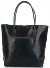 Kožené kabelka shopper bag Genuine Leather černá 358
