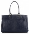 Kožené kabelka kufřík Vittoria Gotti tmavě modrá V3080