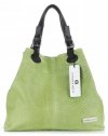 Kožené kabelka shopper bag Vittoria Gotti světle zelená V2L