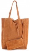 Kožené kabelka shopper bag Vera Pelle zrzavá 601