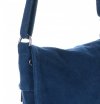 Kožené kabelka listonoška Vittoria Gotti modrá V401