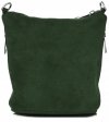 Kožené kabelka listonoška Genuine Leather lahvově zelená 85A