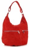 Kožené kabelka univerzální Genuine Leather červená 8309