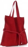 Kožené kabelka shopper bag Vittoria Gotti červená V26A