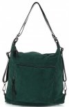 Kožené kabelka batůžek Vittoria Gotti lahvově zelená V1670C