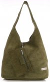 Bőr táska shopper bag Vittoria Gotti zöld V8802