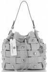Bőr táska shopper bag Vittoria Gotti világosszürke V5867