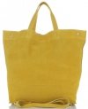 Bőr táska shopper bag Vera Pelle sárga A19