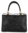 Bőr táska kuffer Genuine Leather fekete 214E