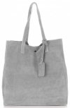 Bőr táska shopper bag Vittoria Gotti világosszürke V205454