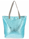Bőr táska shopper bag Vittoria Gotti türkizkék B24