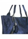 Bőr táska shopper bag Genuine Leather tengerkék 555