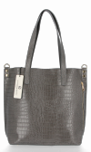 Bőr táska shopper bag Vittoria Gotti szürke VG803