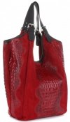 Bőr táska shopper bag Vera Pelle bordó 9551