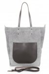 Bőr táska univerzális Genuine Leather világosszürke 808036