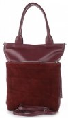 Bőr táska shopper bag Vittoria Gotti bordó V270