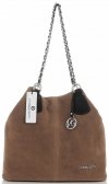 Bőr táska shopper bag Vittoria Gotti barna V3081