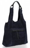 Bőr táska shopper bag Genuine Leather tengerkék 8023
