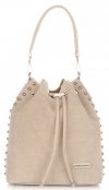 Bőr táska shopper bag Vittoria Gotti bézs V3020