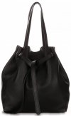 Bőr táska shopper bag Genuine Leather fekete 1158