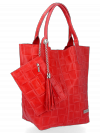 Bőr táska shopper bag Vittoria Gotti piros B22