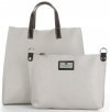 Bőr táska univerzális Genuine Leather világosszürke 691756