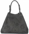 Bőr táska shopper bag Vittoria Gotti grafit V8913