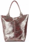 Bőr táska shopper bag Vittoria Gotti ezüst V6141