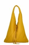 Olasz Bőrtáska Shopper Bag Kis Kozmetikai Táskával 5820S Sárga