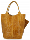 Bőr táska shopper bag Vittoria Gotti mustár B15
