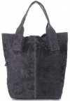 Bőr táska shopper bag Vittoria Gotti grafit V10