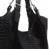 Bőr táska shopper bag Vera Pelle fekete 9551