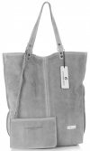 Bőr táska shopper bag Vittoria Gotti világosszürke V22