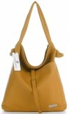 Bőr táska shopper bag Vittoria Gotti mustár V5701