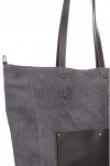 Bőr táska univerzális Genuine Leather szürke 808036