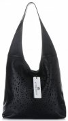 Bőr táska shopper bag Vittoria Gotti fekete V31