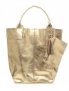 Bőr táska shopper bag Genuine Leather arany 555