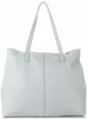 Bőr táska shopper bag Vittoria Gotti világosszürke V5705
