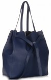 Bőr táska shopper bag Genuine Leather tengerkék 1158