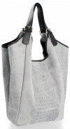 Bőr táska shopper bag Vera Pelle világosszürke 9551