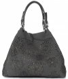 Bőr táska shopper bag Vittoria Gotti grafit V8913