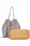Bőr táska shopper bag Genuine Leather szürke 1158