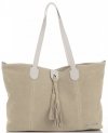 Bőr táska shopper bag Vittoria Gotti bézs V3076