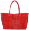 Bőr táska kuffer Genuine Leather piros 80042