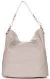 Bőr táska shopper bag Genuine Leather világosszürke 1326